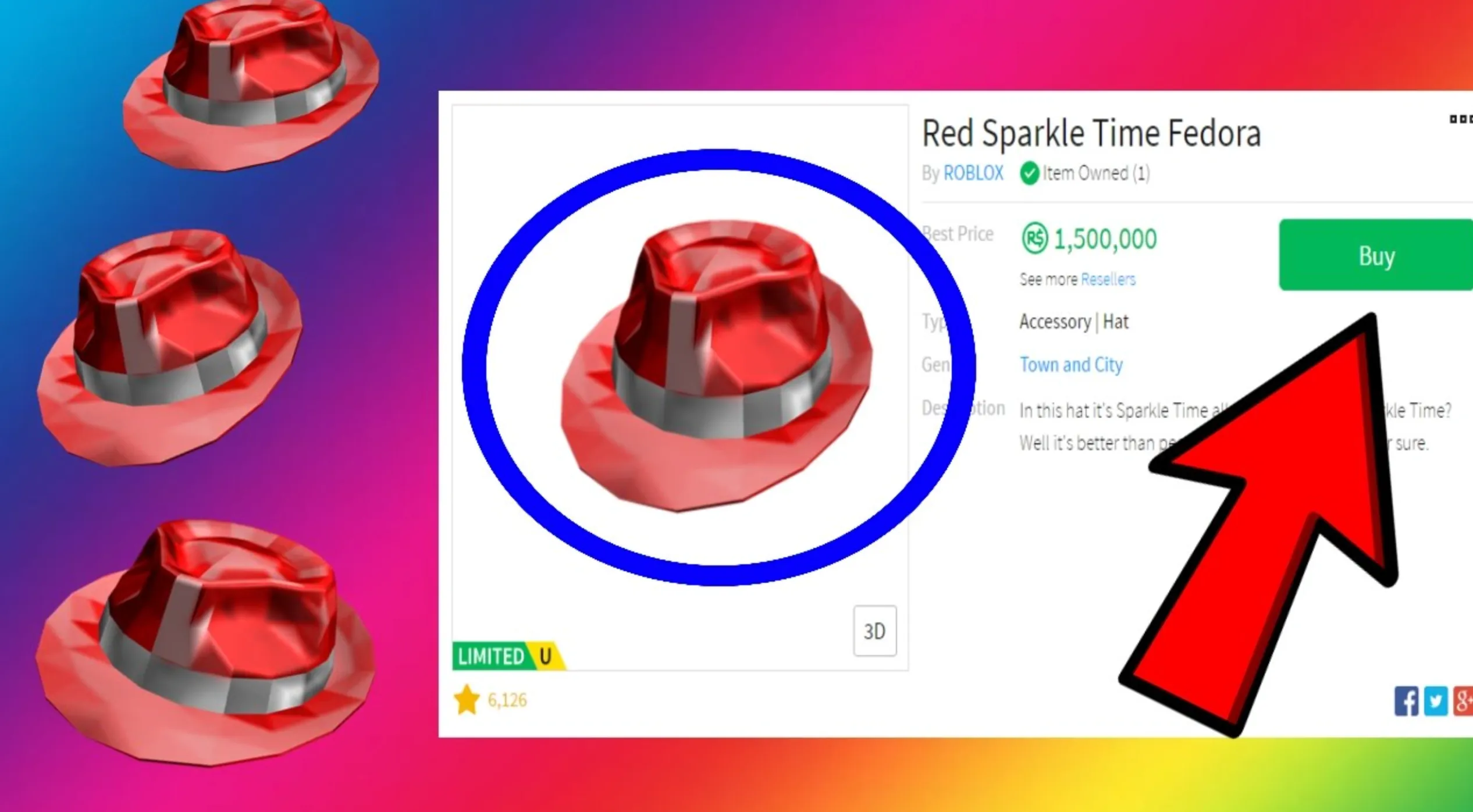 Red Sparkle Fedora roblox